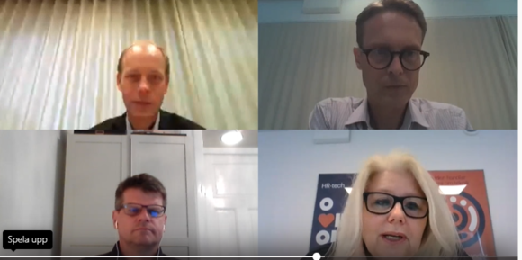 Deltagare i Teamsseminarium om arbetsförmedlingens reform.